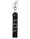 One-Stud Logo Jacquard Keyring Black - VALENTINO - BALAAN 2