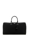 Re-Nylon Brushed Leather Duffel Bag Black - PRADA - BALAAN 1