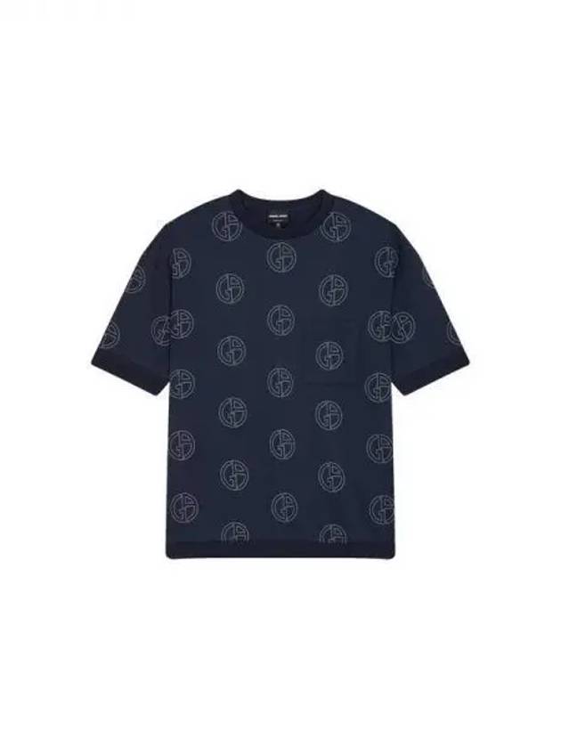 Men s Dotted Logo Pattern Sweatshirt Navy 271508 - GIORGIO ARMANI - BALAAN 1