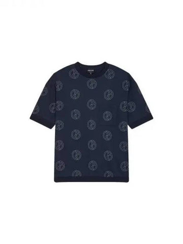 Men s Dotted Logo Pattern Sweatshirt Navy 271508 - GIORGIO ARMANI - BALAAN 1