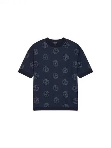 Men s Dotted Logo Pattern Sweatshirt Navy 271508 - GIORGIO ARMANI - BALAAN 1