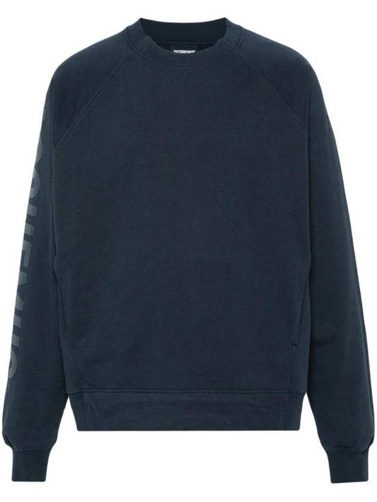 Le Typo Logo Print Cotton Sweatshirt Navy - JACQUEMUS - BALAAN 1