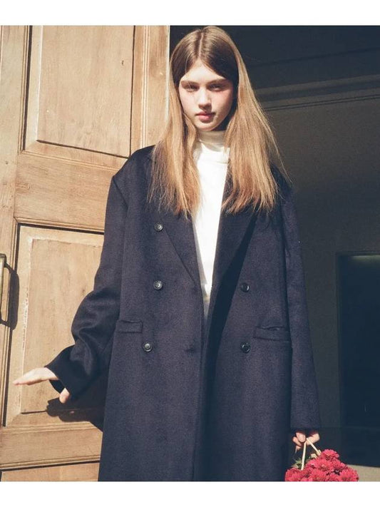 Lotus Classic Wool Double Coat Navy - LETTER FROM MOON - BALAAN 2