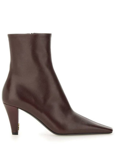 Jill Leather Ankle Boots Marron Glace - SAINT LAURENT - BALAAN 2