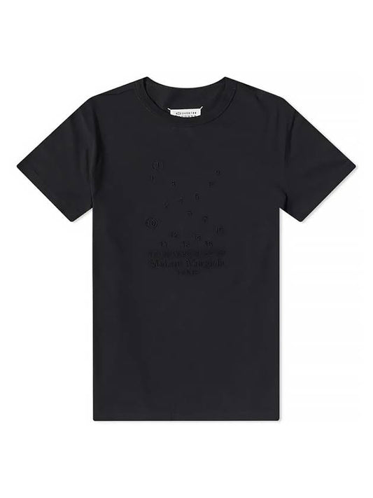 Numeric Embroidered Logo Mako Cotton Short Sleeve T-Shirt Black - MAISON MARGIELA - BALAAN 2