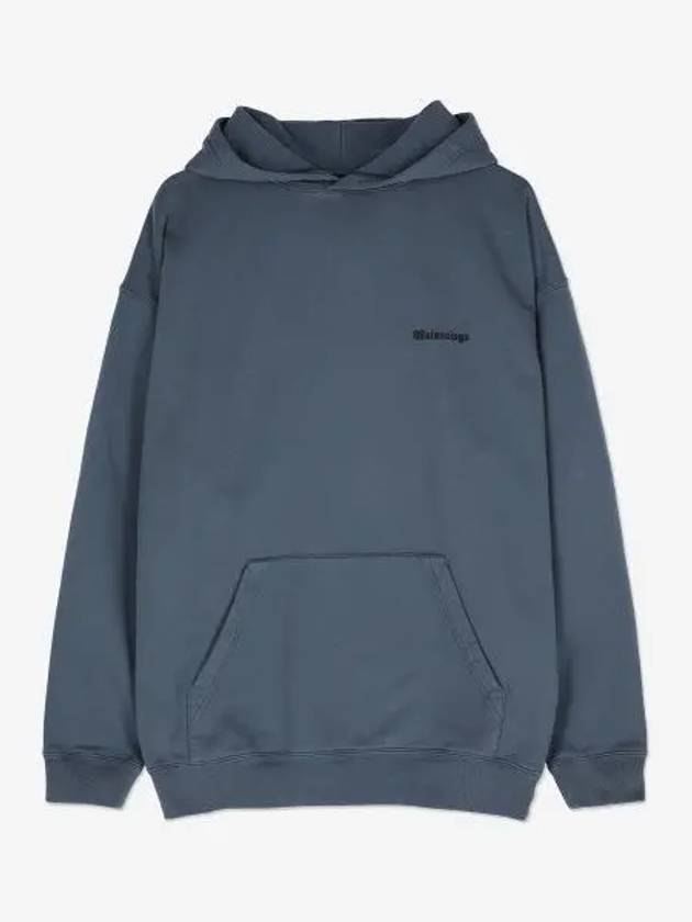 Logo Cotton Hoodie Washed Blue - BALENCIAGA - BALAAN 2