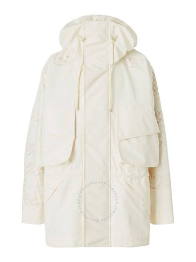 Men's Perforated Logo Technical Oversized Parka Ivory - BURBERRY - BALAAN 2