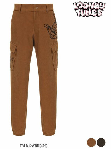 Men s Bugs Bunny embroidered corduroy brushed long pants SO3MPA015 - SPARKS - BALAAN 1