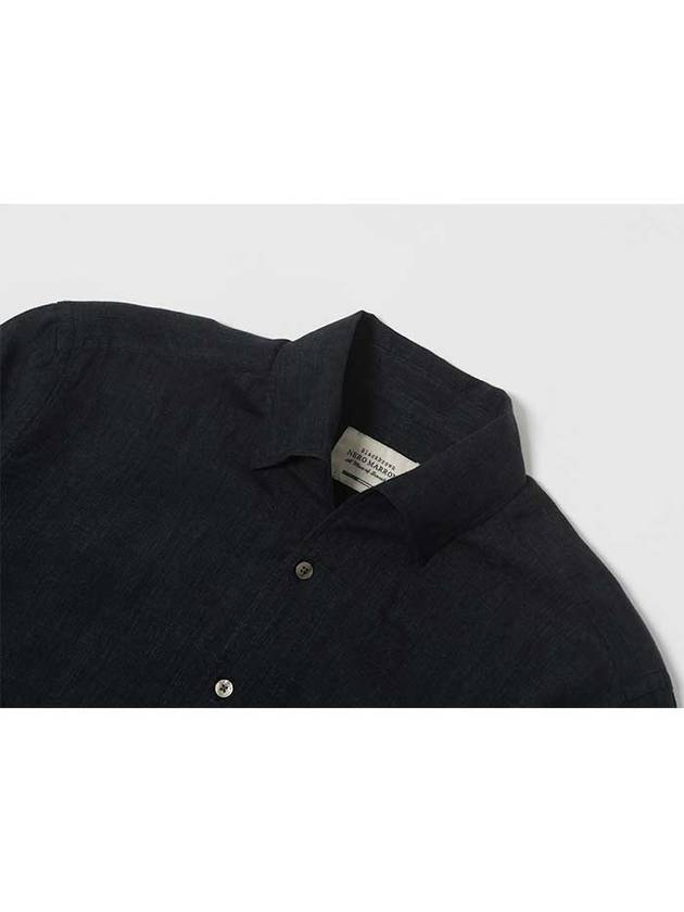 Dilabe One Piece Collar Linen Shirt VINTAGE NAVY - BLACKBROWN - BALAAN 4