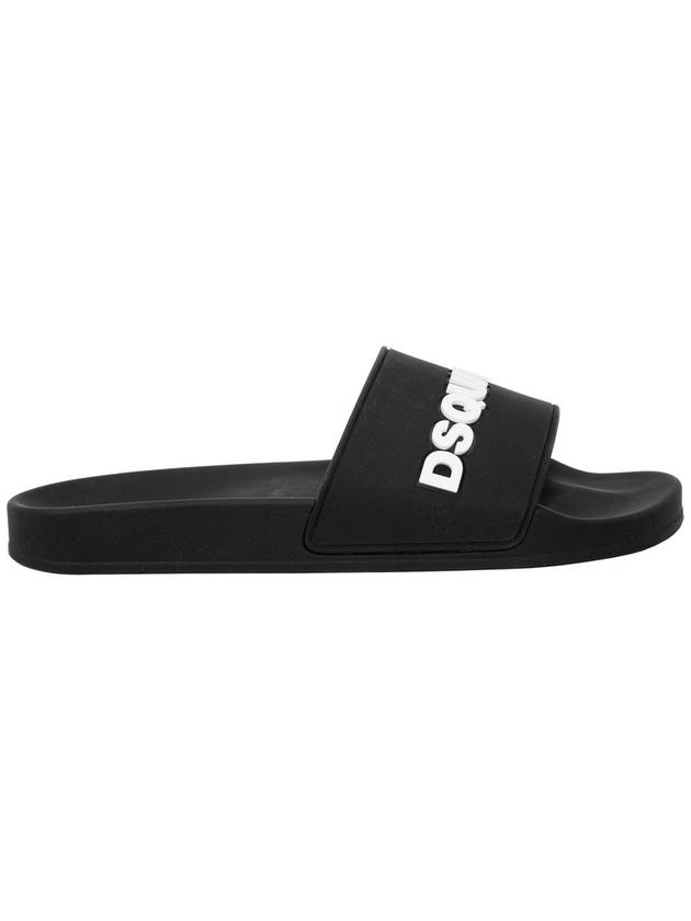 Men's Logo Rubber Slippers Black - DSQUARED2 - BALAAN 1