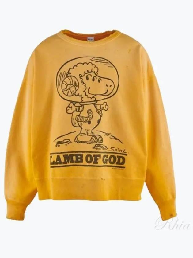 24 Crew Sweatshirt LMB OF GD SM YS8 0000 027 Yellow Neck - SAINT MXXXXXX - BALAAN 1