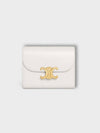 Shiny Triomphe Small Calfskin Half Wallet White - CELINE - BALAAN 2