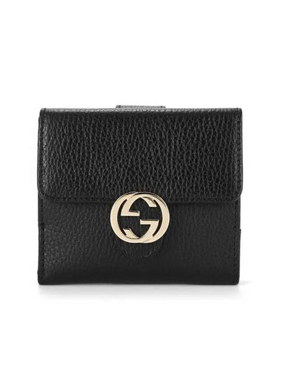 GG Interlocking Half Wallet Black - GUCCI - BALAAN 2