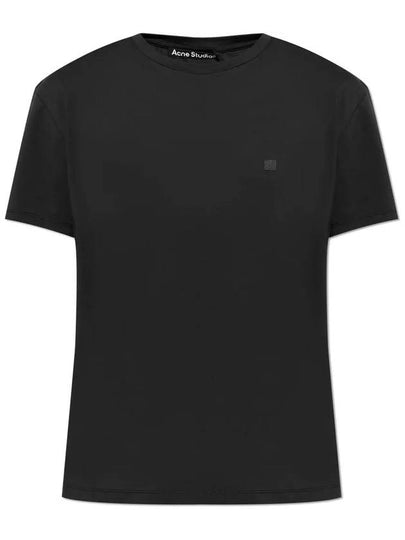 Regular Fit Cotton Short Sleeve T-Shirt Black - ACNE STUDIOS - BALAAN 2