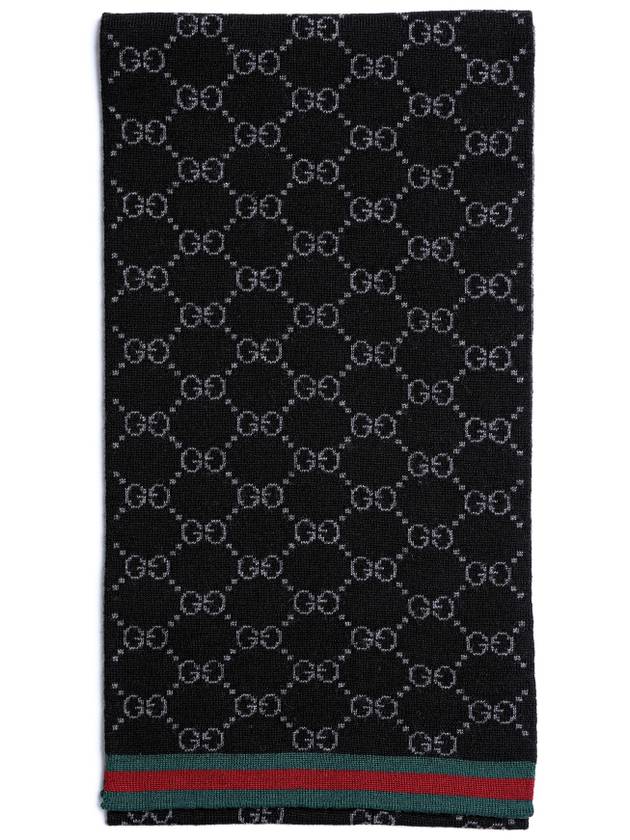 GG Two-Tone Wool Scarf Black - GUCCI - BALAAN 2