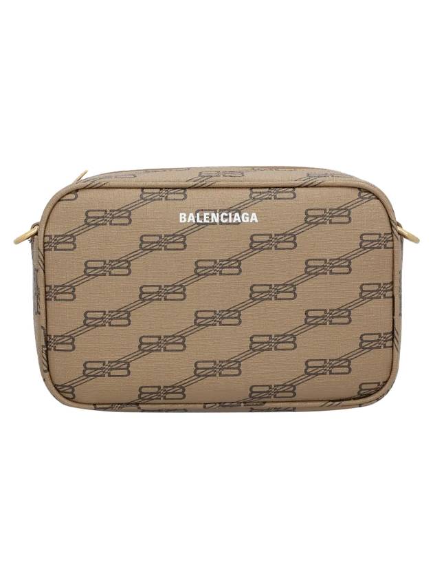 BB Monogram Coated Canvas Signature Small Camera Cross Bag Beige Brown - BALENCIAGA - BALAAN 1