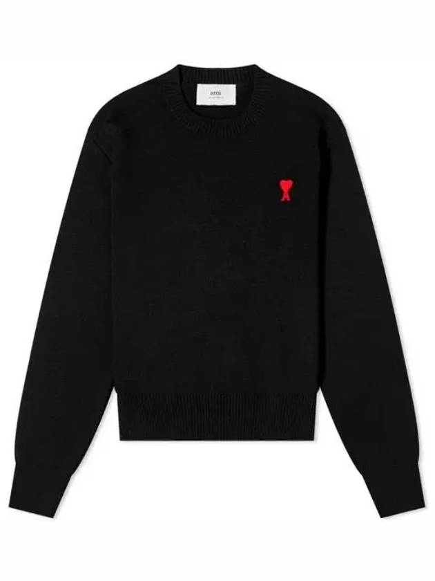 BFFKS001 001 Heart embroidery logo merino wool knit 270880 1117963 - AMI - BALAAN 1