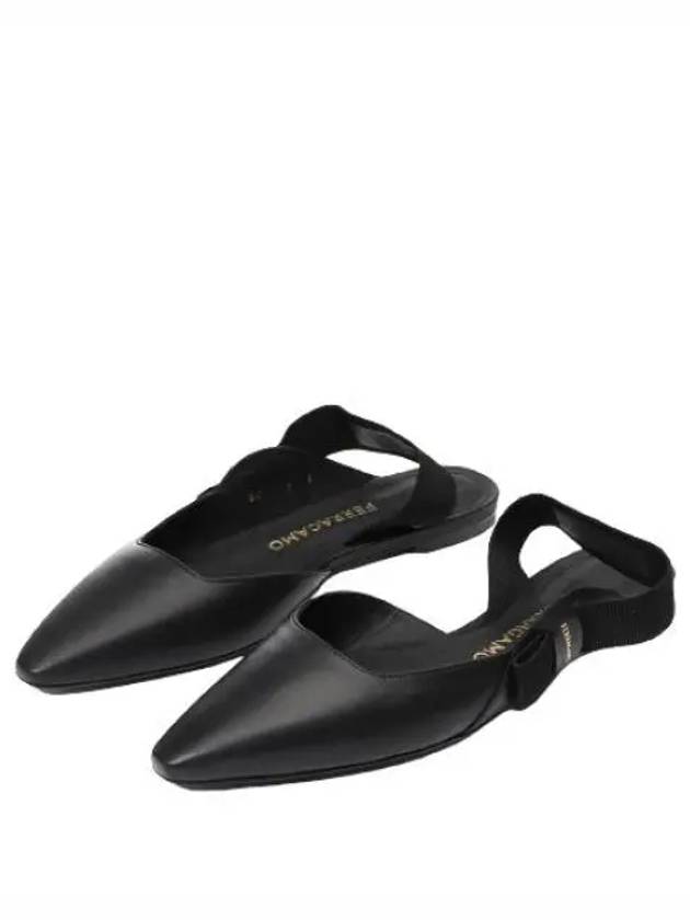 Leather Slingback Flat Black - SALVATORE FERRAGAMO - BALAAN 2