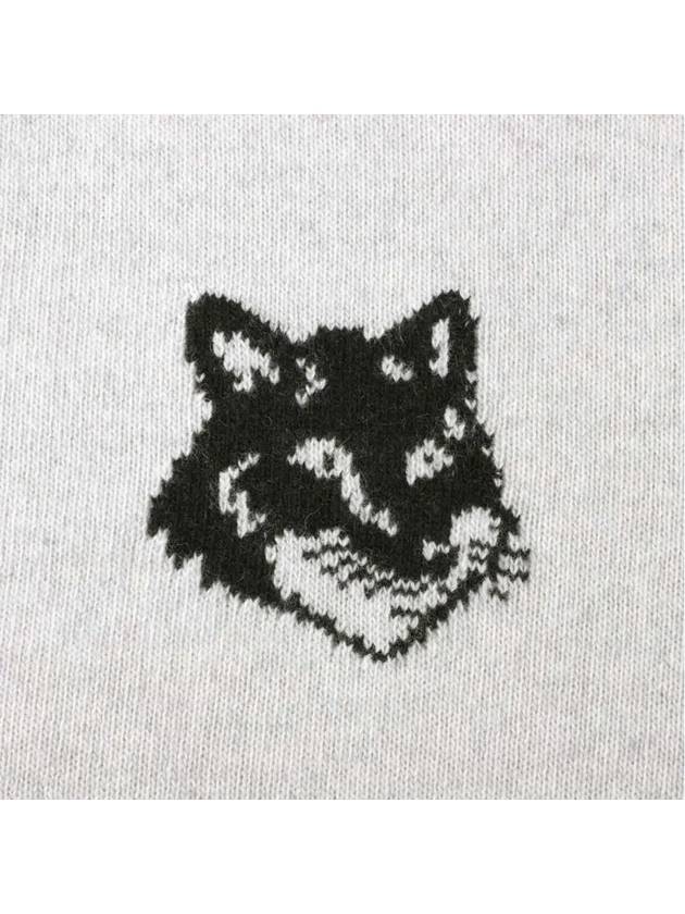 Fox Head Intarsia Comfort Knit Top Light Grey - MAISON KITSUNE - BALAAN 3