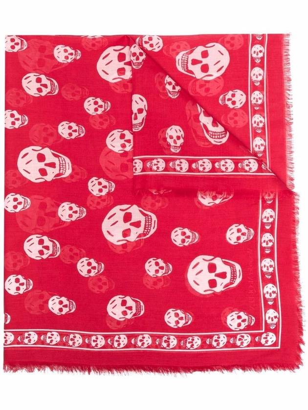 Alexander McQueen Red 'Skull' Scarf - ALEXANDER MCQUEEN - BALAAN 1