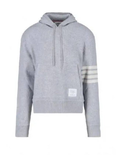 Men's Waffle 4 Bar Cashmere Pullover Hoodie Grey - THOM BROWNE - BALAAN 1