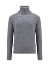 Heart Logo Cashmere Turtleneck Grey - AMI - BALAAN 3