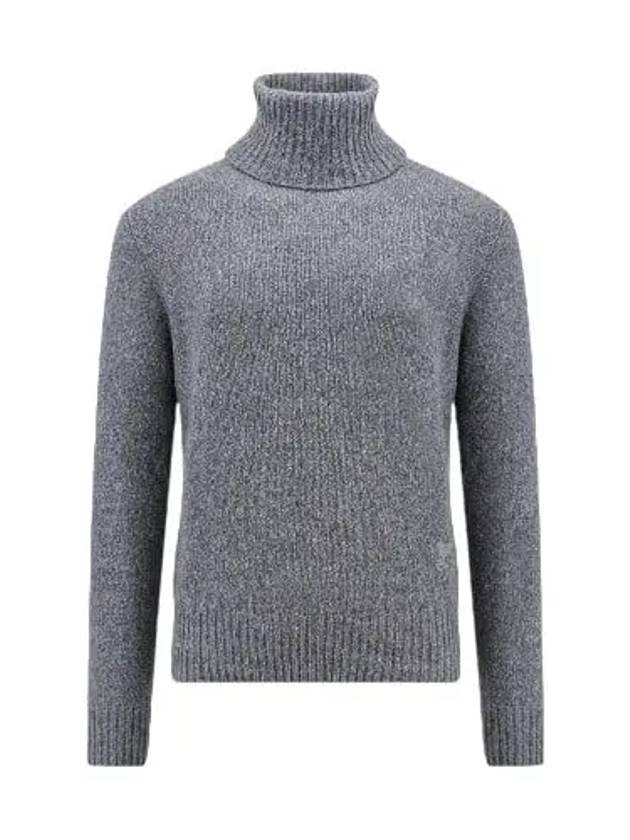 Heart Logo Cashmere Turtleneck Grey - AMI - BALAAN 3