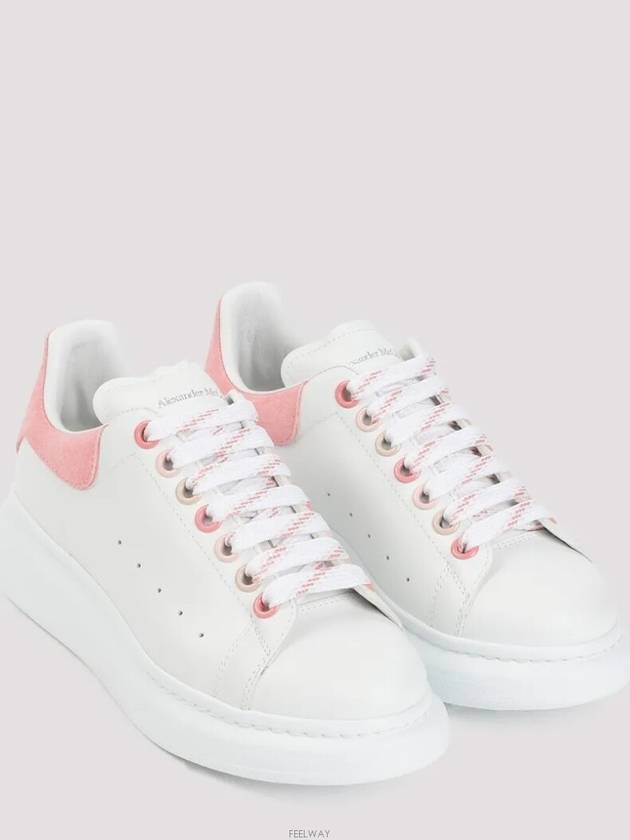 Oversized Leather Low Top Sneakers White Pink - ALEXANDER MCQUEEN - BALAAN 3