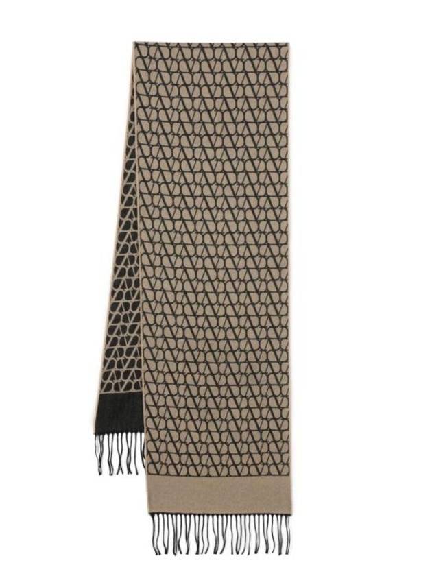 Toile Iconographe Wool Muffler Beige - VALENTINO - BALAAN 1