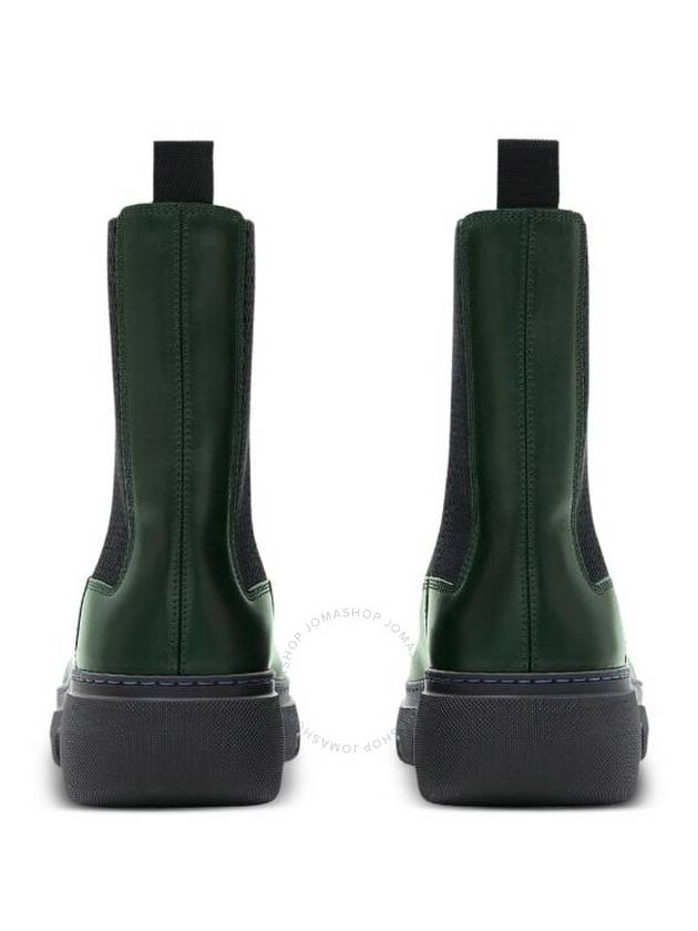 Creeper Leather Chelsea Boots Green - BURBERRY - BALAAN 4