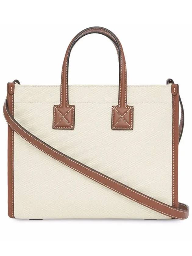 Mini Two-Tone Canvas and Leather Freya Tote Bag Natural Tan - BURBERRY - BALAAN 4