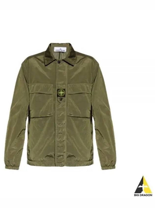 Lightweight Shirt Jacket Khaki - STONE ISLAND - BALAAN 2