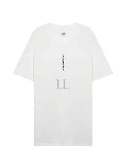 Vertical Lettering Logo Graphic Short Sleeve T-Shirt White - CP COMPANY - BALAAN 2