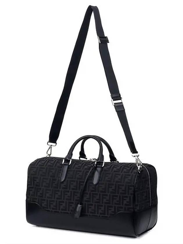 FF jacquard fabric large duffle bag black - FENDI - BALAAN.