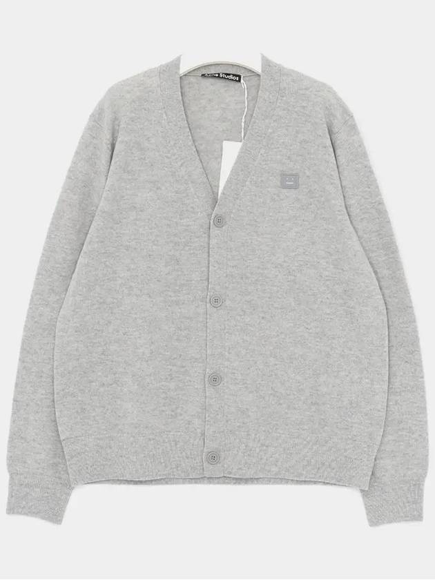 Keve Face Wool V-neck Cardigan Grey - ACNE STUDIOS - BALAAN 3