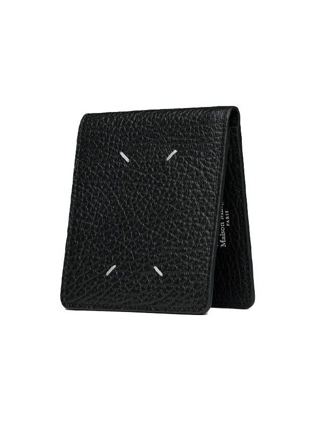 Stitched Leather Bifold Half Wallet Black - MAISON MARGIELA - BALAAN 3