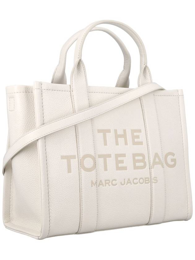 Logo Medium Leather Tote Bag Ivory - MARC JACOBS - BALAAN 3