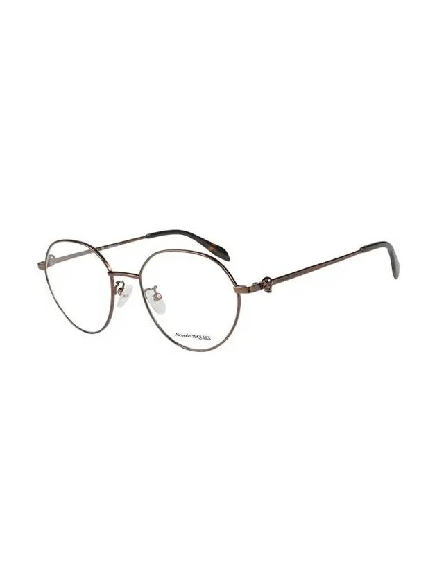 Eyewear Round Metal Eyeglasses Brown - ALEXANDER MCQUEEN - BALAAN 4