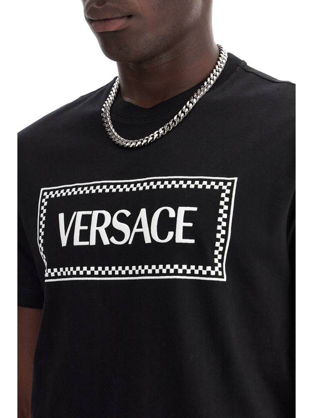 Logo Print Short Sleeve T-Shirt Black - VERSACE - BALAAN 5