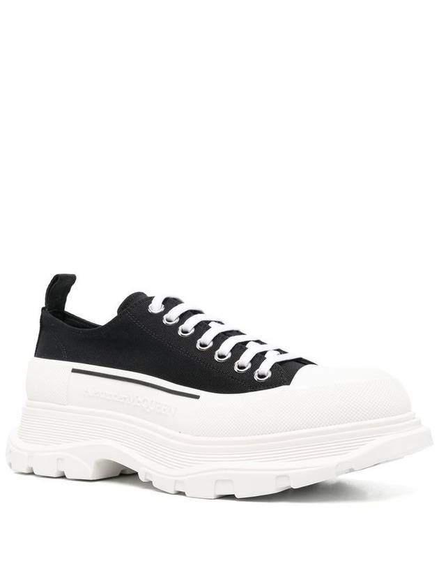 Tread Slick Platform Low Top Sneakers Black White - ALEXANDER MCQUEEN - BALAAN 3