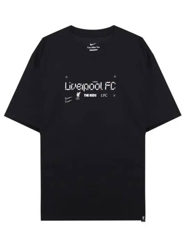 Men's Liverpool FC Air Traffic Short Sleeve T-Shirt Black - NIKE - BALAAN 1