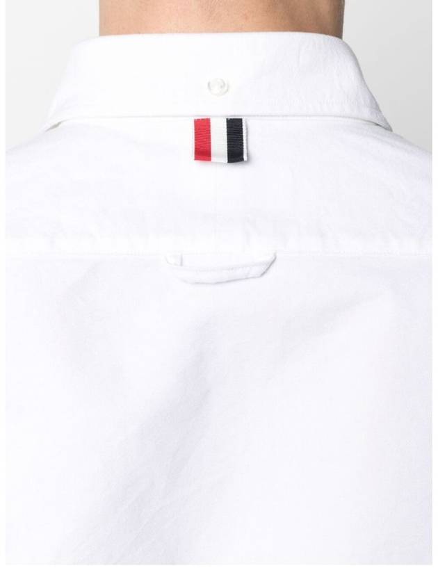 Oxford Grosgrain Placket Cotton Long Sleeve Shirt White - THOM BROWNE - BALAAN 5