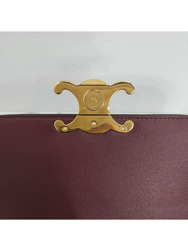 College Triomphe Shiny Calfskin Cross Bag Dark Burgundy - CELINE - BALAAN 11