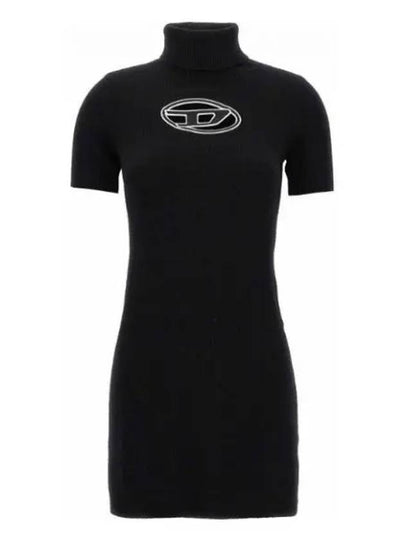 Women's M Agarette Logo Cut Out High Neck Short Dress Black - DIESEL - BALAAN 2