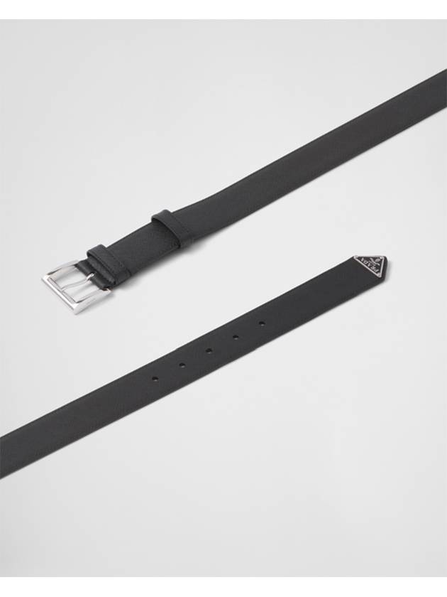 Saffiano Leather Belt Black - PRADA - BALAAN 5