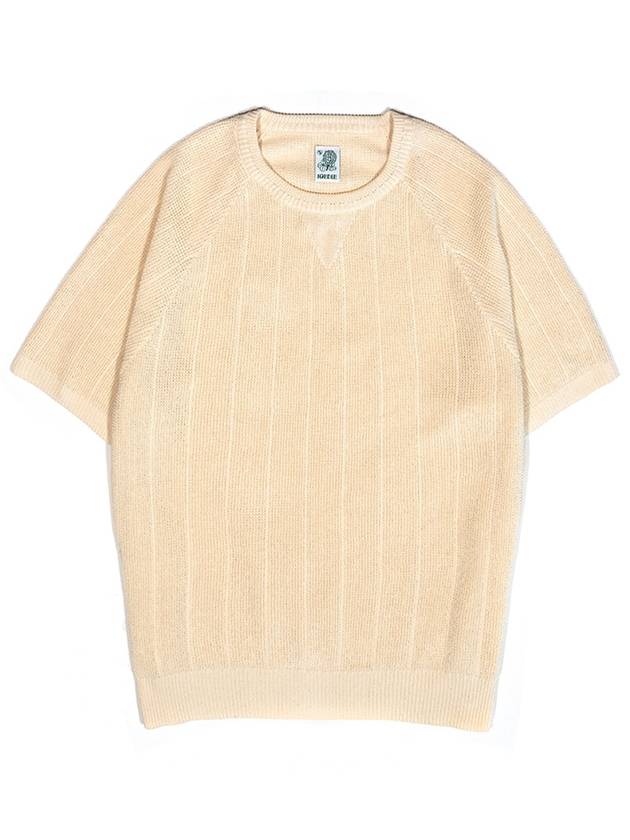 Men's Waffle Raglan Short Sleeve Knit Beige I2SN01BE - IOEDLE - BALAAN 3