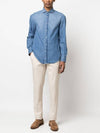 Denim Cotton Long Sleeve Shirt Blue - BRUNELLO CUCINELLI - BALAAN.