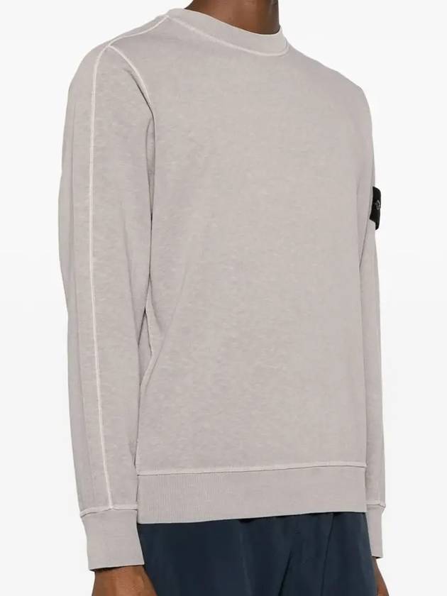 Garment Dyed Malfile Crewneck Sweatshirt Grey Heather - STONE ISLAND - BALAAN 3