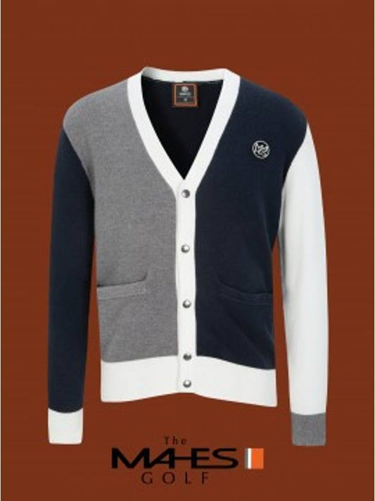 Vest Cardigan Black Orange Label Homme Color Block Warm Up Cardigan GN30328 - MAHES - BALAAN 1