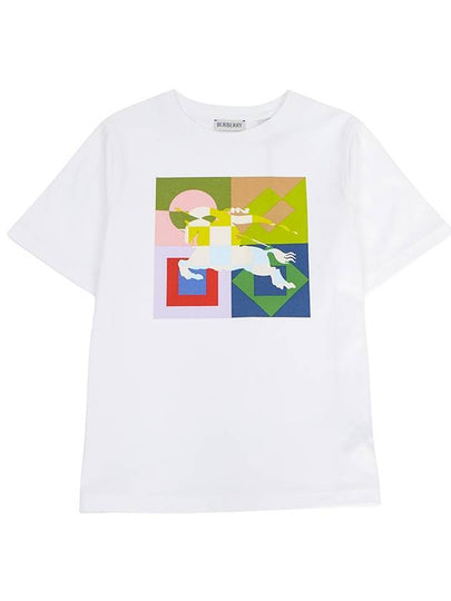 Kids Logo Print Short Sleeve T-Shirt White - BURBERRY - BALAAN 2